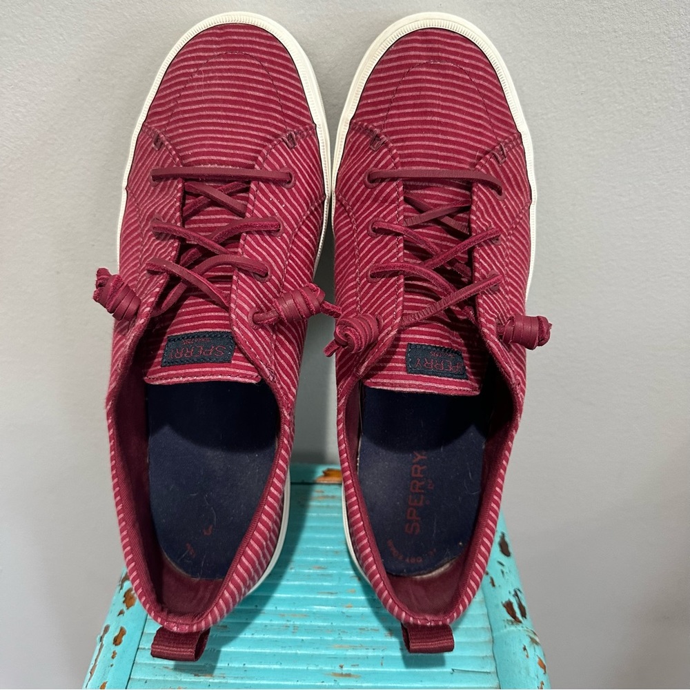 Sperry Crest Vibe Cotton Rip Pink Sneakers Size 10 - Picture 7 of 13
